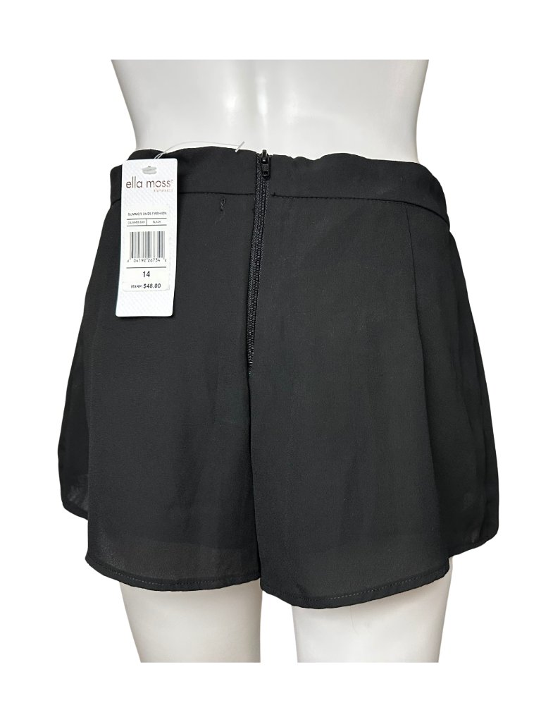 Ella Moss Black Dress Shorts Girls 14 Nwt Draped Flowy Dressy Shorts — image 3 of 7